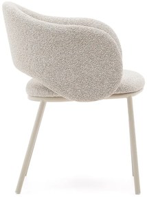 Slonovinové čalúnené jedálenské kreslo Maina – Kave Home