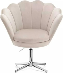 LuxuryForm DESIGN Kreslo FREY VELUR na striebornom kríži - latte