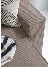 Béžová menčestrová rozkladacia rohová pohovka (ľavý roh/do tvaru "U") Brave Dave – Miuform