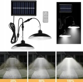 Solárne pouličné osvetlenie - dvojitá lampička + ovládač