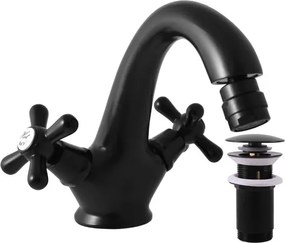 RAV SLEZÁK Morava bidetová batéria s výpusťou čierna matná MK143.5KCMAT