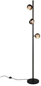 Čierna/v bronzovej farbe LED stojacia lampa (výška 150 cm) Orbit – Trio Select