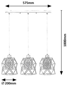 Rabalux 72113 - Luster na lanku EMRYS 3xE27/40W/230V
