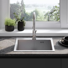 Rea Leo, 1-komorový oceľový drez 500x450x185 mm, oceľová, ZLE-06003