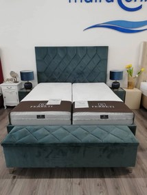 Materasso Čalúnená posteľ Rhombus + taburet a nočné stolíky dopredaj, 180 x 200 cm