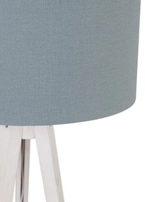Stojaca lampa trojnožka biela so svetlomodrým tienidlom 50 cm - Tripod Classic