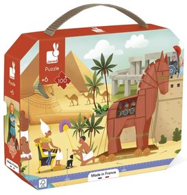 Janod Panoramatické puzzle pre deti Antika a Mytológia v kufríku 100 ks