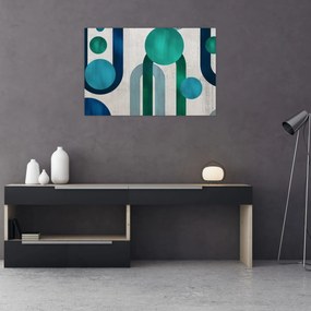 Obraz - Čiary a kruhové tvary (90x60 cm)