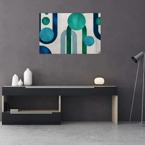 Obraz - Čiary a kruhové tvary (90x60 cm)