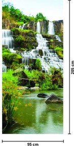 Fototapeta na dvere - Vodopády so zeleňou (95x205cm)