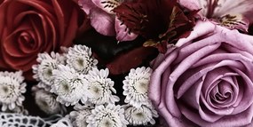Obraz kytica ruží v retro štýle Varianta: 120x60
