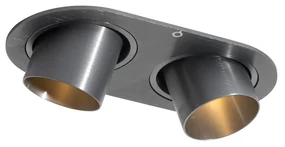 Okrúhle zapustené bodové svetlo tmavosivé GU10 35 mm sklopné 2-svetlo - Installa