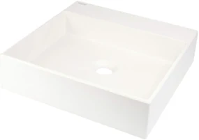Deante Correo, granitové umývadlo na dosku 400x400x100 mm, biela, DEA-CQR_AU4S