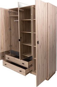 Šatníková skriňa s otočnými dverami Almo, 200 cm, dub estana/antracit