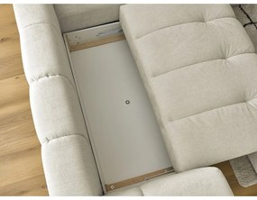 Béžová rozkladacia/s úložným priestorom rohová pohovka (pravý roh/do L) Fuji – Bobochic Paris