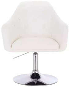 LuxuryForm DESIGN Kreslo ANDORA na striebornom tanieri - biele