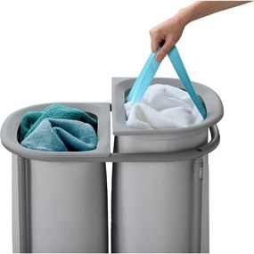 Svetlosivý látkový kôš na bielizeň 2x40 l Duo – Joseph Joseph