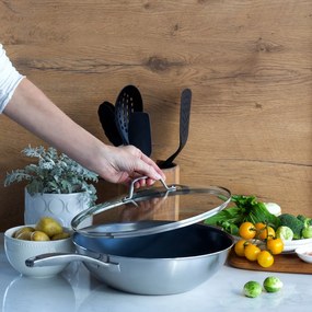 Wok so sklenenou pokrievkou  Ø 30 cm H: 8.5 cm - Sirius Terra Multi-layer Lunasol - 601213