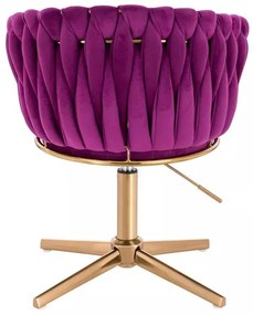 LuxuryForm DESIGN Kreslo NORDEN VELUR na zlatom kríži - fuchsia