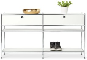 Kovový konzolový stolík »CN3« s 2 zásuvkami, biely