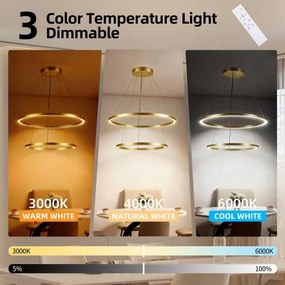 Brilagi - stmievateľný LED luster na lanku PORTOFINO LED/98W/230V pr. 80 cm zlatá +DO