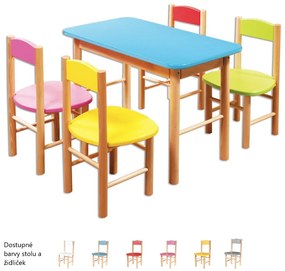 Detská drevená stolička z masívu - farebná