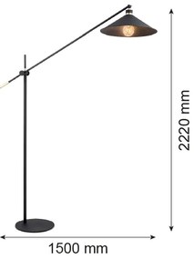 Argon 4732 - Stojacia lampa NASHVILLE 1xE27/15W/230V čierna