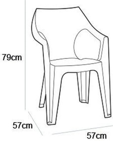 ALLIBERT DANTE záhradná stolička, 57 x 57 x 79 cm, grafit 17187058