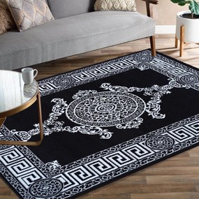 Kusový koberec HASTE Meander - čierny