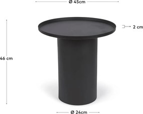 Kovový okrúhly odkladací stolík ø 45 cm Fleksa – Kave Home
