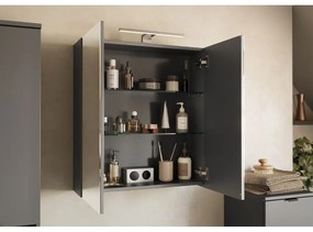 Antracitová závesná/so zrkadlom kúpeľňová skrinka 60x71 cm Arcena – Germania