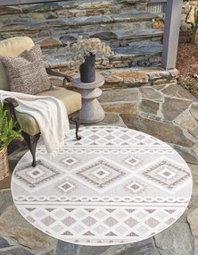 Dekorstudio Okrúhly terasový koberec SANTORINI - 435 krémový Priemer koberca: 120cm