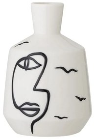 Bloomingville Kameninová váza s potiskem tváře Norma bílá