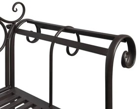 vidaXL Záhradná lavička 132 cm, oceľ, starožitná, hnedá-