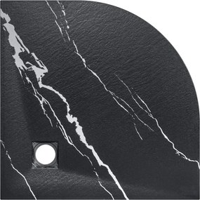 Besco Štvrťkruhová sprchová vanička z SMC kompozitu VEXO MARBLE BLACK HR 90x90 BESCO-Rozmery: 90x90
