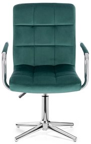 LuxuryForm DESIGN Stolička VERONA VELUR na striebornom kríži - zelená