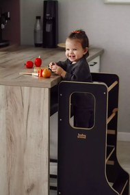 Učiaca veža Montessori pre deti čierna