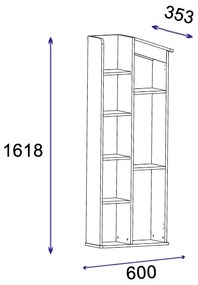 Regál Nilili 2 (borovica atlantická + antracit). Vlastná spoľahlivá doprava až k Vám domov. 1093014