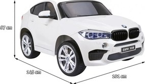 Ramiz BMW X6M XXL pre 2 deti Biele SUV + diaľkové ovládanie + ekokoža