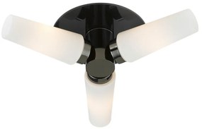 Bielo-čierne stropné svietidlo so skleneným tienidlom 39x39 cm Brastad - Markslöjd