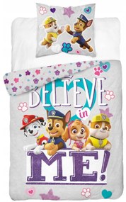 Svietiace obliečky PAW PATROL Believe me sivá Rozmer obliečky: 70 x 80 cm | 140 x 200 cm