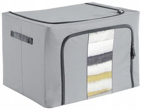 eCarla Textilný box na uskladnenie posteľnej bielizne a oblečenia, sivý LUFER 50x40x32