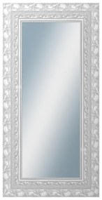 DANTIK - Zrkadlo v rámu, rozmer s rámom 50x100 cm z lišty ROKOKO strieborná hádzaná (2881)