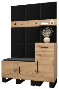 Predsieňová zostava Amanda 5 (dub artisan + čierna). Vlastná spoľahlivá doprava až k Vám domov. 1085897