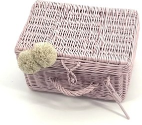 Prútený kufrík - ružová