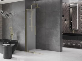 Mexen Velar L, posuvná sprchová zástena Walk-in 100 x 200 cm, 8mm sklo námraza, zlatá lesklá, 871-100-003-33-50