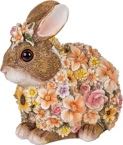 Dekorácia figúrka králiček posiaty kvetmi - 19*12*18 cm