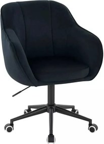 LuxuryForm DESIGN Stolička AVOLA VELUR na čiernej podstave s kolieskami - čierna