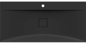 Mexen Poli, umývadlo na dosku z konglomerátu 1/O 100 x 48 cm, čierna matná, 23021071