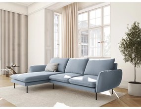 Svetlomodrá zamatová rohová pohovka (ľavý roh) Vienna – Cosmopolitan Design